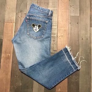 Men’s Blue Levi’s with distress 32 width